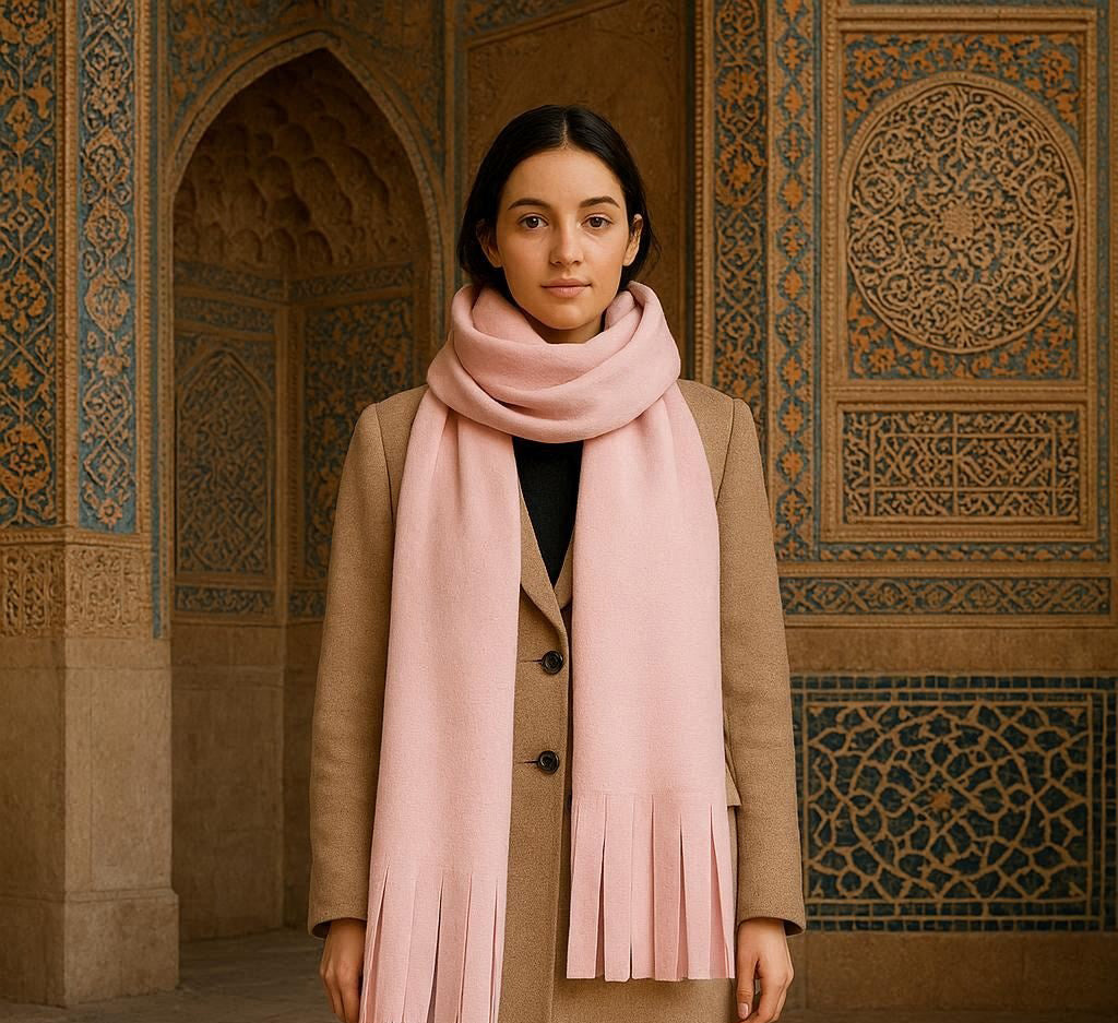 Winter scarf - light pink